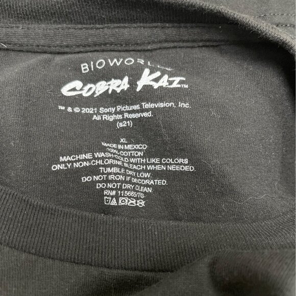 Cobra Kai BioWorld Black Cotton Mens Graphic T-Shirt Size XL - Picture 4 of 5